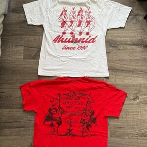 4HUNNID Red & Off White T Shirts size Large Men Bundle of 2 USED